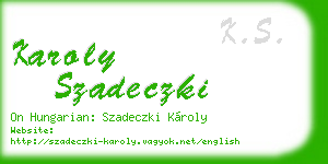 karoly szadeczki business card